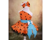 Pebbles Costume, Pebbles Outfit, Flintston Pebbles Clothing, Pebbles Birthday Dress