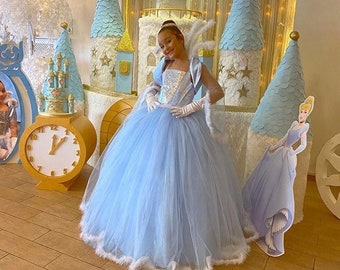 strapless open back dress Lauren Elaine Snow Queen Princess Dress