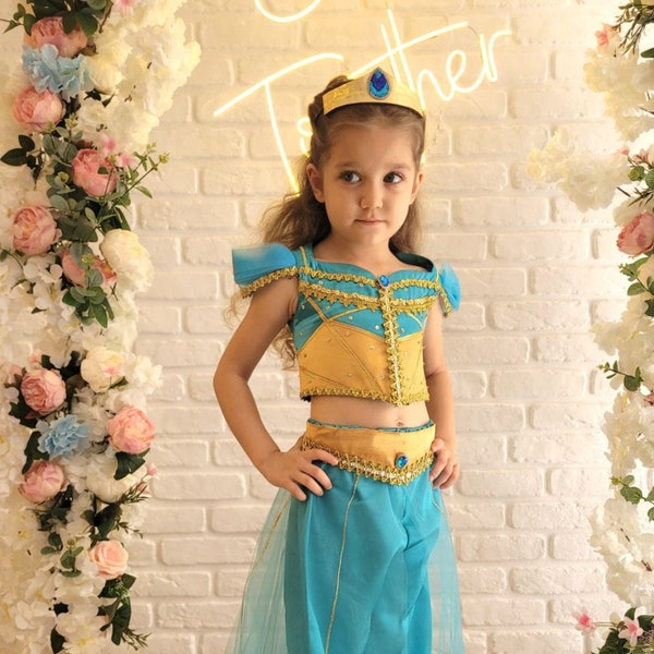 Disney Inspiriert Prinzessin Jasmin Kostüm, Kinder Party Kleid, Halloween Kostüm