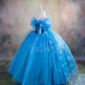 Elsa Dress For Girls, Frozen Elsa Birthday Costume