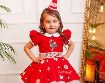 Elf Costume for Toddler Girls: Christmas Red Dress