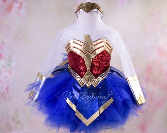 Super Woman Costume, Halloween Costume, Wonder Girl Dress, Super Hero Inspired