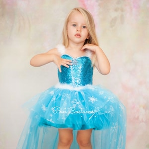 Elsa Inspired Mini Dress Mini Frozen Elsa Costume for Toddlers