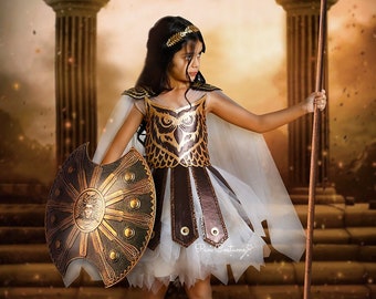 Ancient Greek Goddess Athena Cosplay Dress Warrior Girl Costume Ancient Roman Goddess Minerva Outfit Etsy