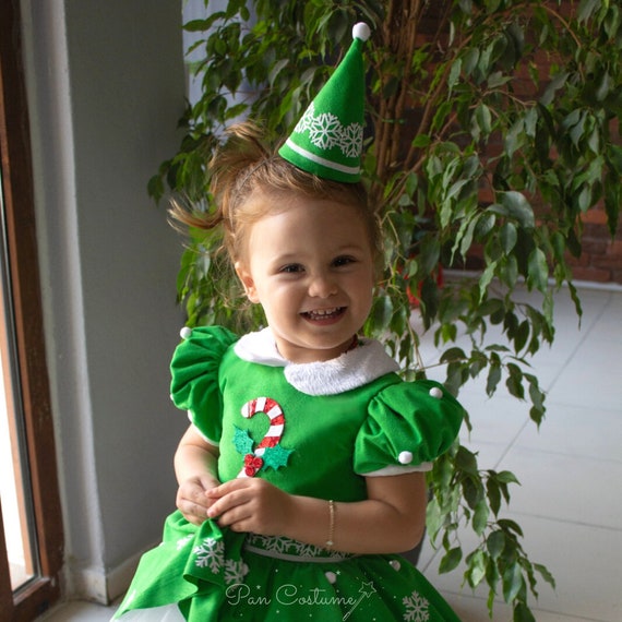 Disfraz de niña elfa de Navidad, vestido de elfo para niño pequeño, regalo  de Navidad para niña -  México