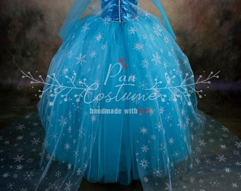 Elsa Costume Elsa Birthday Dress Party Gown Ice Blue Tutu - Etsy