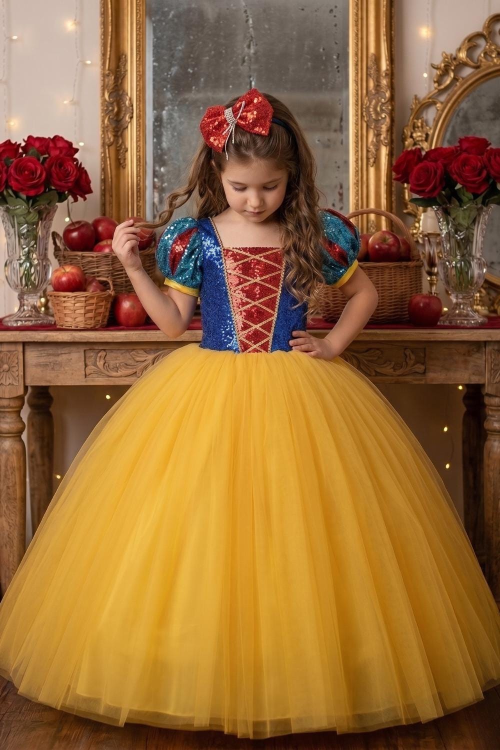 snow white party dress Snow White Baby Costume, Snow White Birthday Dress, Party Gown, Mini Tutu Dress for Toddlers