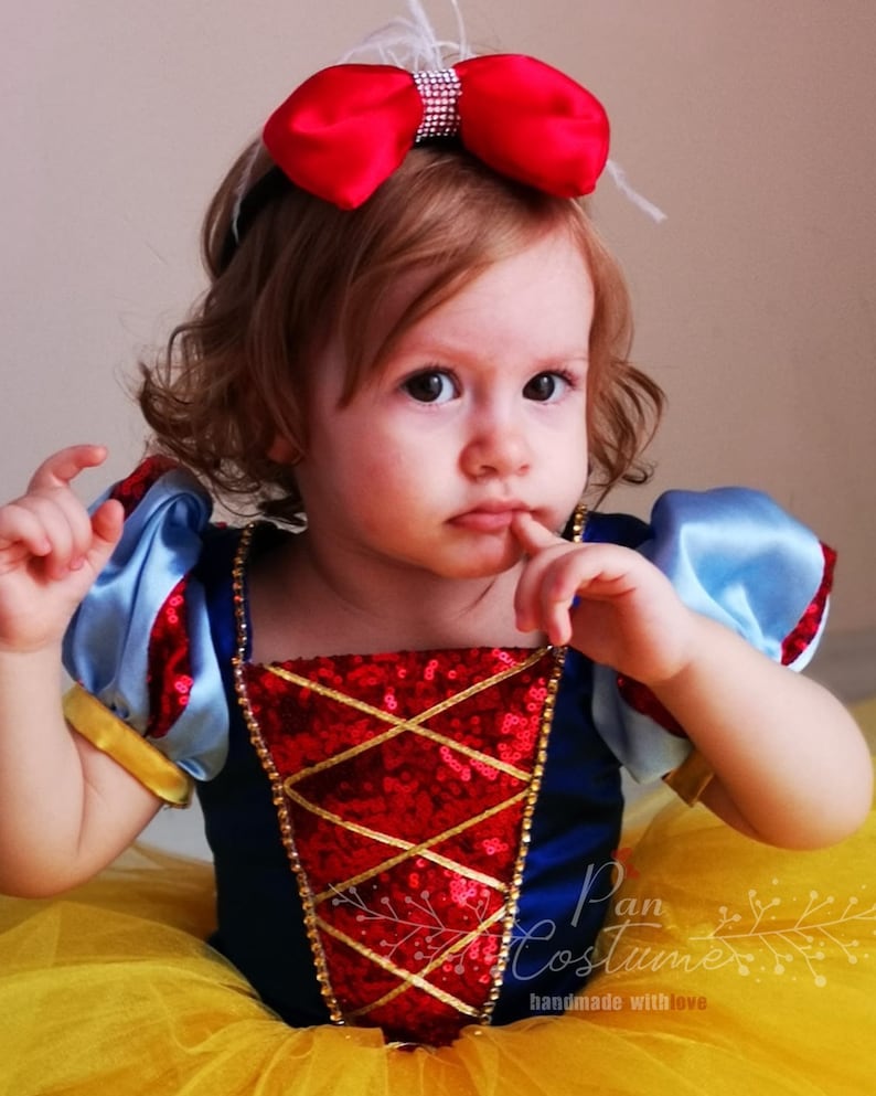 First Birthday Dress Snow White Baby Dress Snow White Party Dress Toddler Photo Shoot Snow White Outfit. 1st Birthday Dress