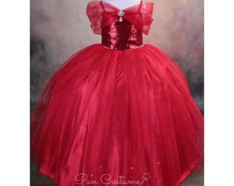 Disfraz de princesa roja de Navidad vestido de niña roja - Etsy España