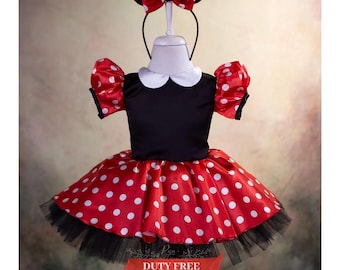 Minnie Mouse Birthday outfit for kids, Halloween Baby Dress
