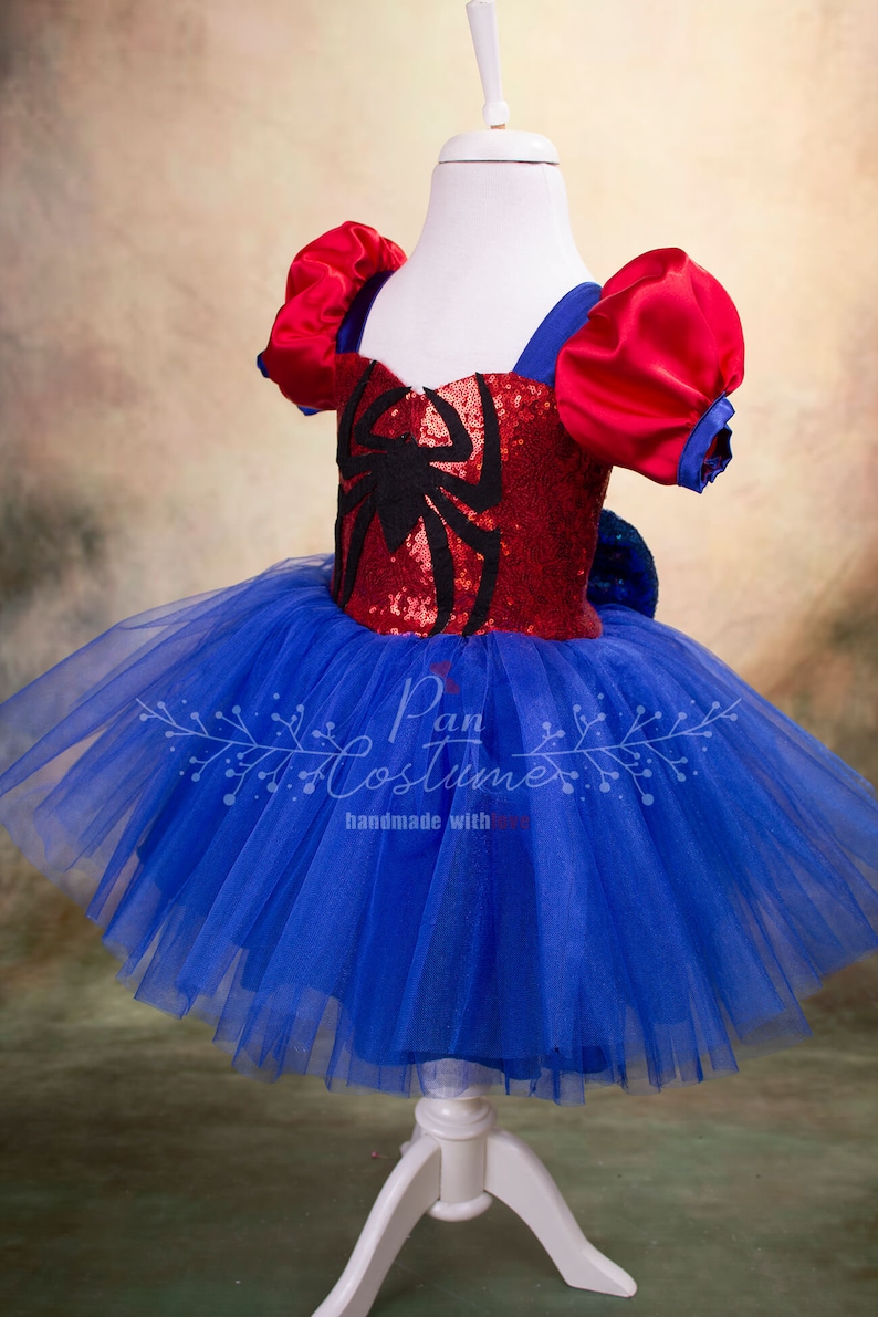 Spider Girl Costume Spider Birthday Dress Party Gown Mini Etsy