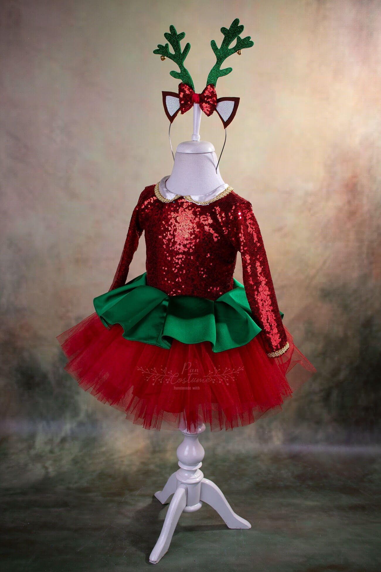 Vestido navideno de reno para ninas vestido navideno rojo y verde vestido de fiesta navidena para ninas pequenas Etsy Mexico