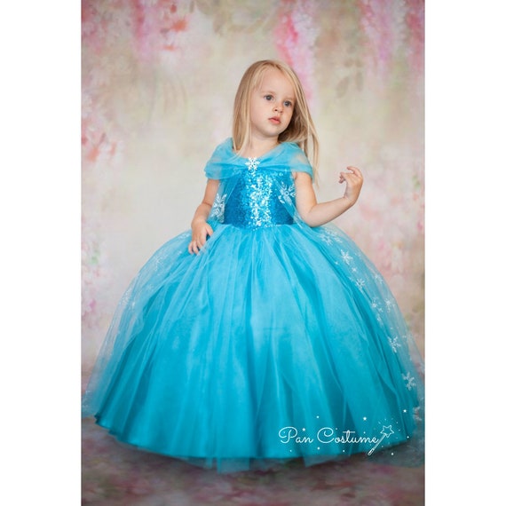 Elsa Dress for Girls, Frozen Elsa Birthday Costume 