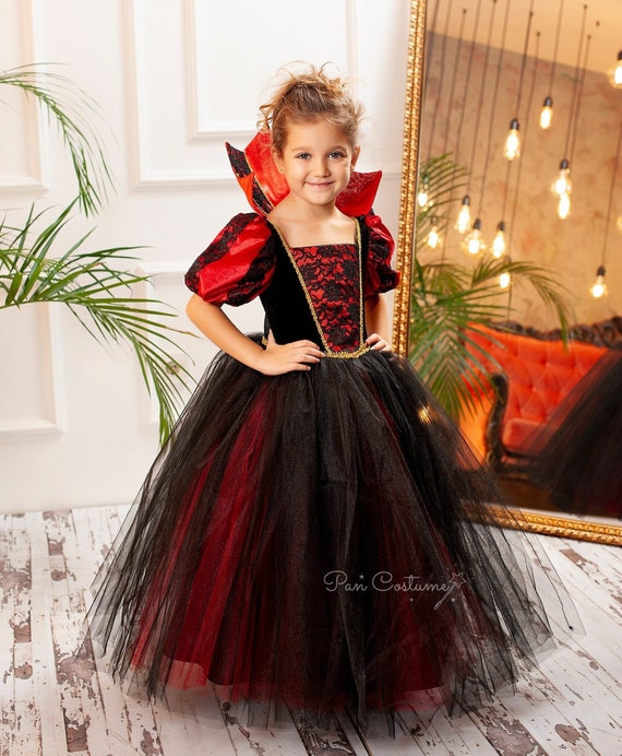 Dracula Costume for Girls Red Witch Toddler Dress Halloween Costume Etsy