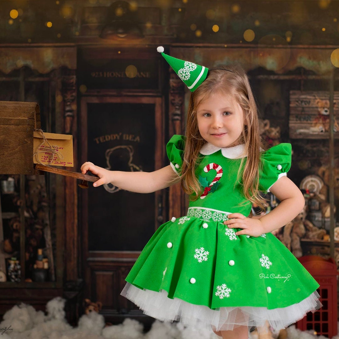 Disfraz de niña elfa de Navidad, vestido de elfo para niño pequeño, regalo  de Navidad para niña -  México