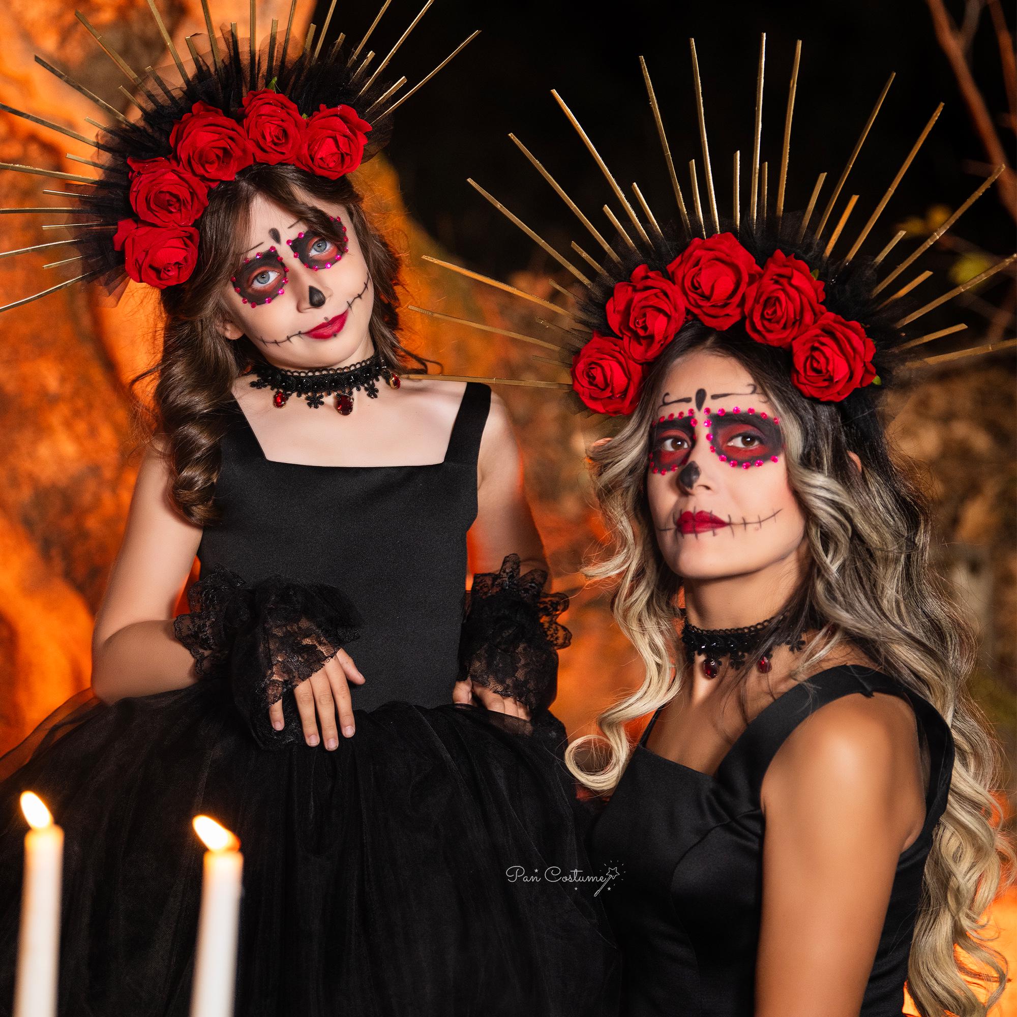 Day Of The Dead Fan Red Costume Accessories Female Day Of The Dead Fan Red Costume Accessories Female