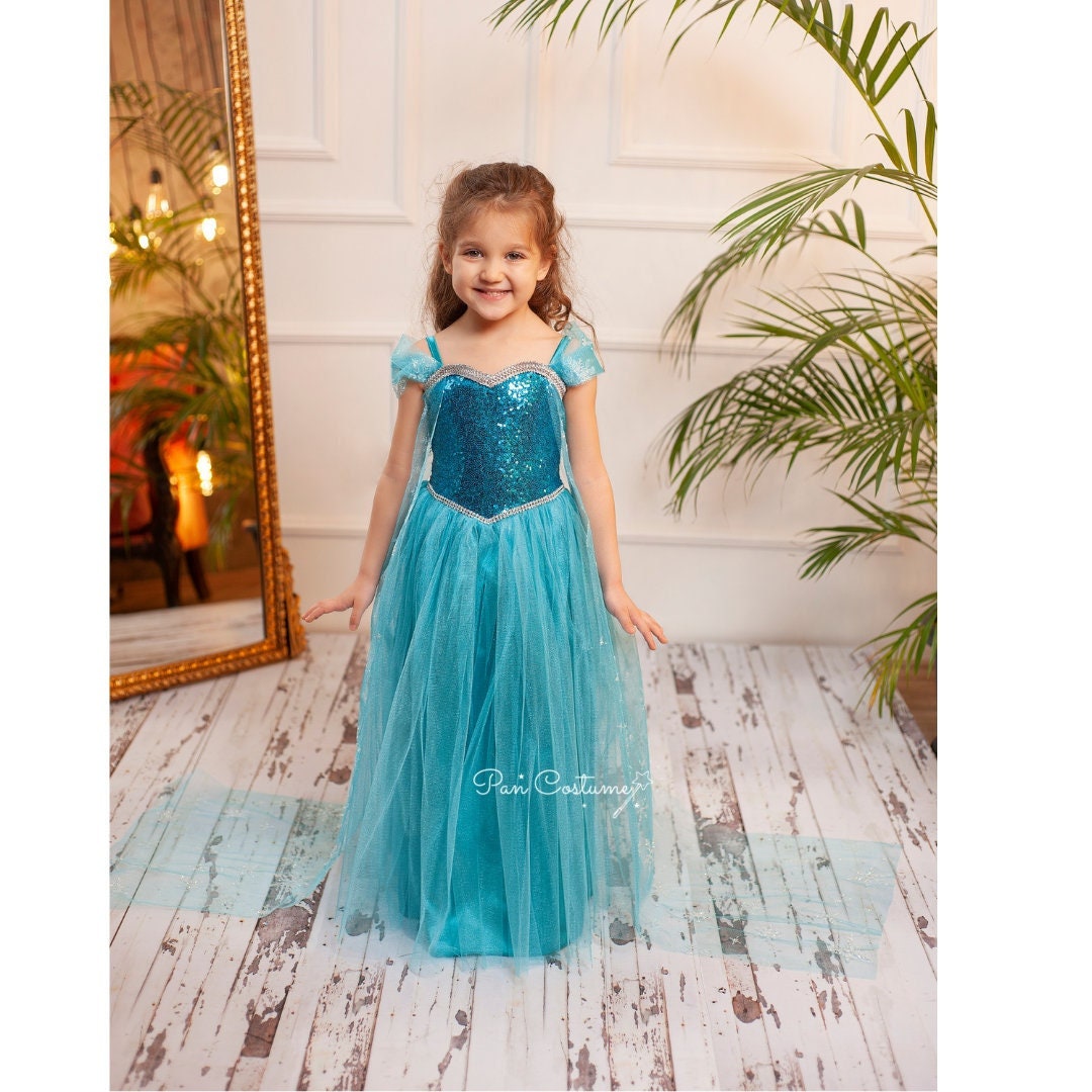 Amazon.com: Tacobear 10Pcs Frozen Elsa Costume Dress For Girls Kids Toddler  Princess Dress Up Clothes For Little Girls With Elsa Accessories Gloves  Crown Wands Wig Necklace For 3-4T Kids Christmas Birthday Party :