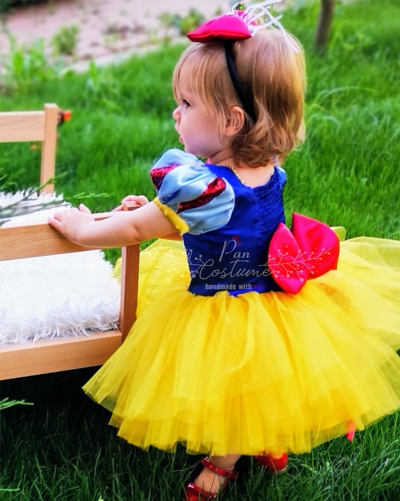 First Birthday Dress Snow White Baby Dress Snow White Party Dress Toddler Photo Shoot Snow White Outfit. 1st Birthday Dress