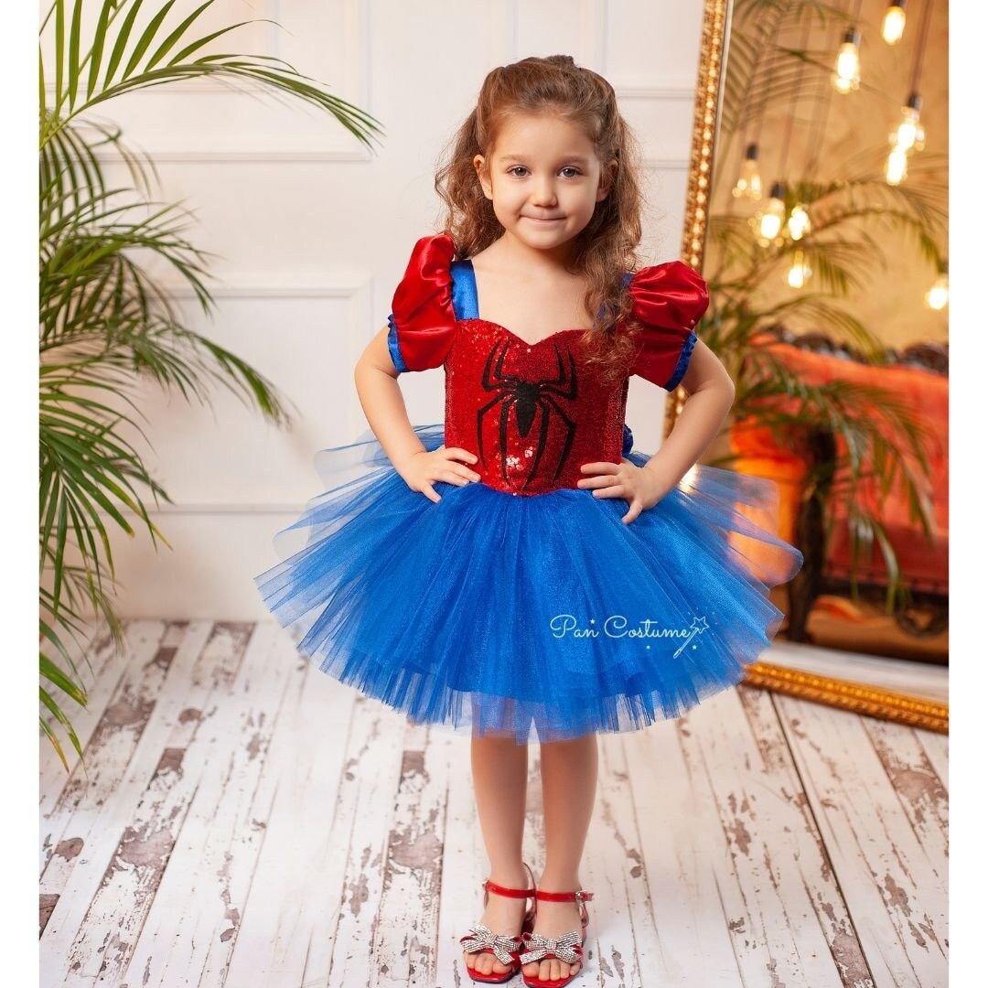 Spider Girl Costume, Spider Birthday Dress, Party Gown, Mini Tutu Dress for  Toddlers 