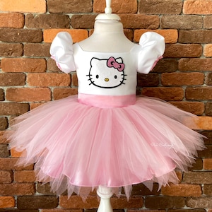 Hello Kity Inspired Dress for Girls, Birthday Costume