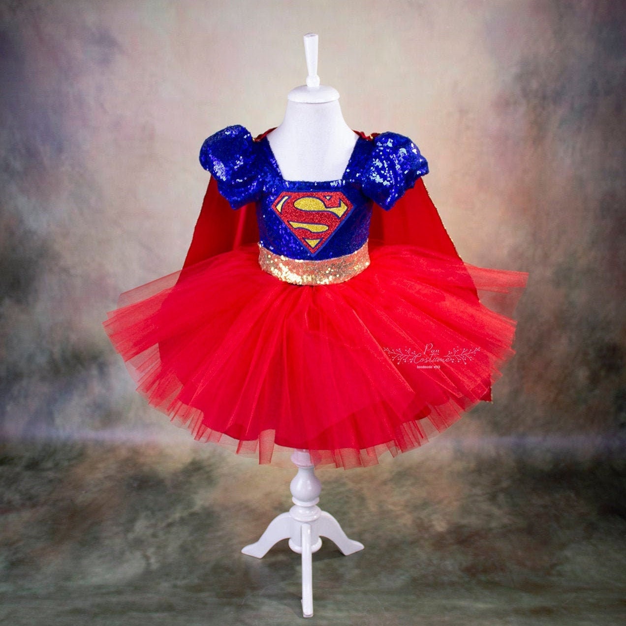 Super Girl Superhero Tutu Dress Costume de Super-héros fait à la