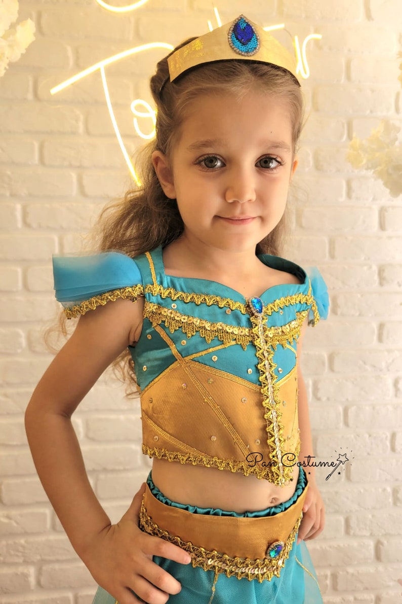 Disney Inspired Princess Jasmine Costume Kids Party Dress Etsy