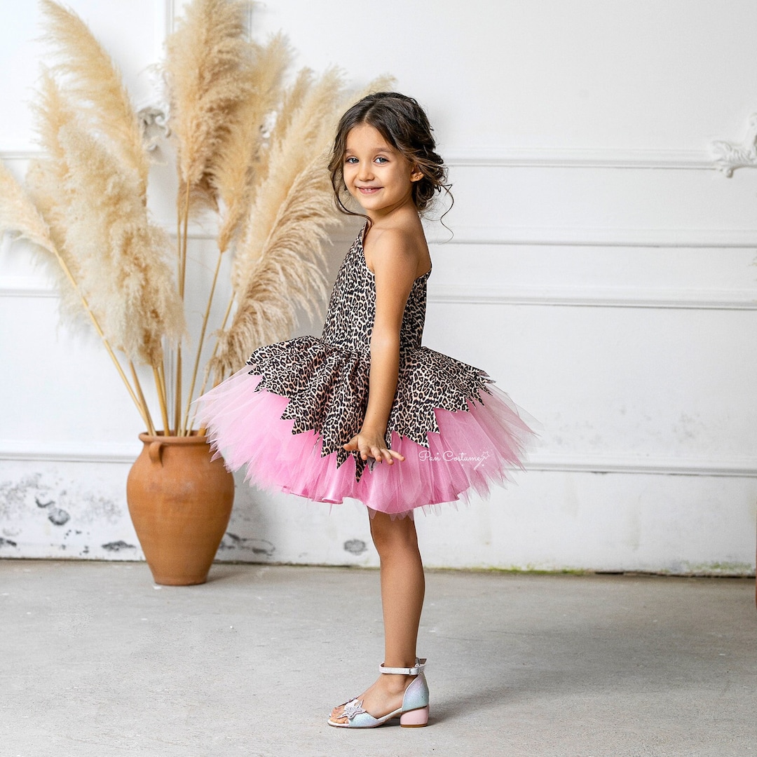 Leopard Pattern Dress for Toddler, First Birthday Dress - Etsy