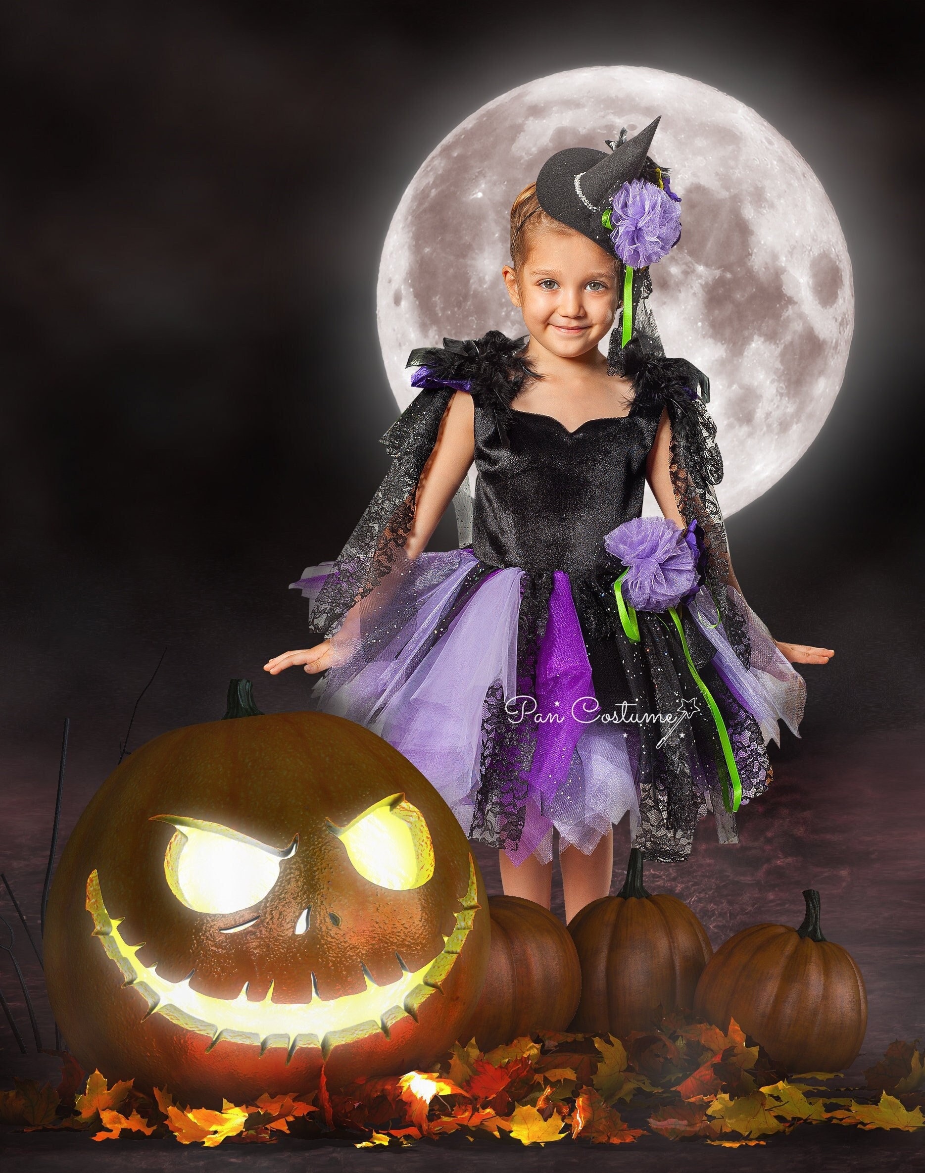 Purple and sale black witch costume