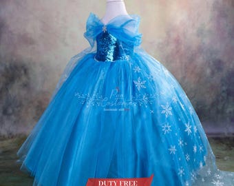 Elsa Dress For Girls, Frozen Elsa Birthday Costume
