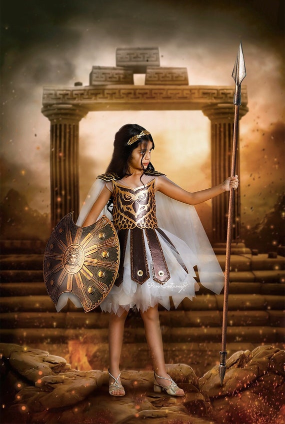 Buy Ancient Greek Goddess Athena Cosplay Dress, Warrior Girl Costume,  Ancient Roman Goddess Minerva Outfit Online in India 