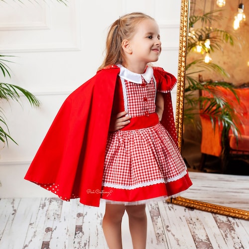 Red Riding Hood Costume, Red Outfit and Cape for Toddler - Etsy