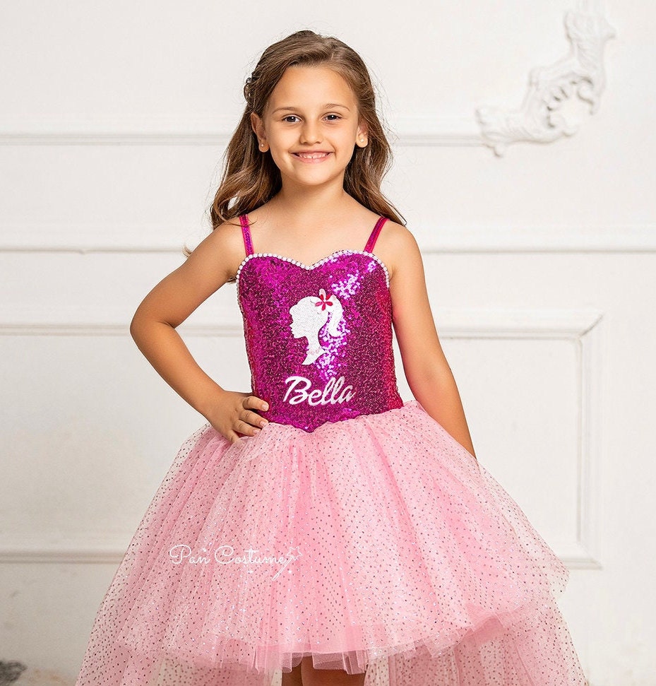 Pink Dress Baby Girl Pink Birthday Dress for Toddler Sequin Girl Dress Personalized Etsy Canada