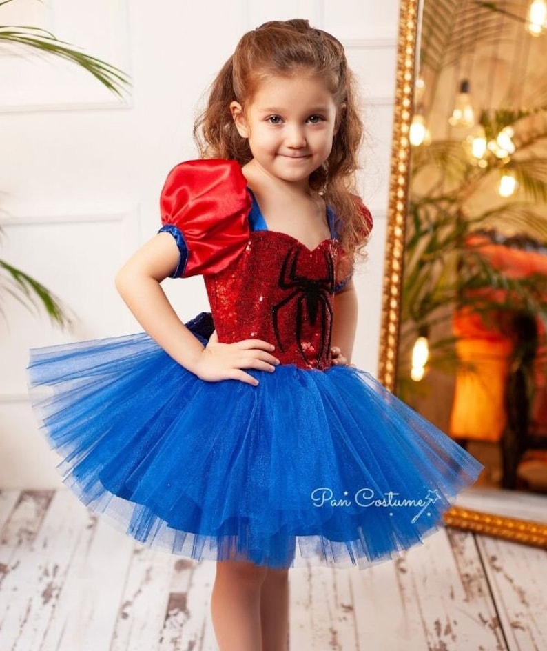 Spider Girl Costume Spider Birthday Dress Party Gown Mini Etsy