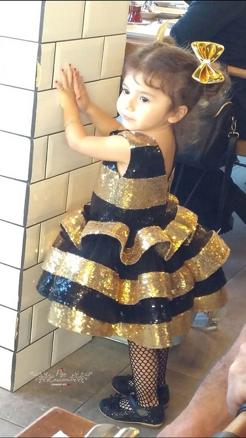 Queen Bee Girl Dress Doll Costume Queen Bee Birthday Costume For Toddlers