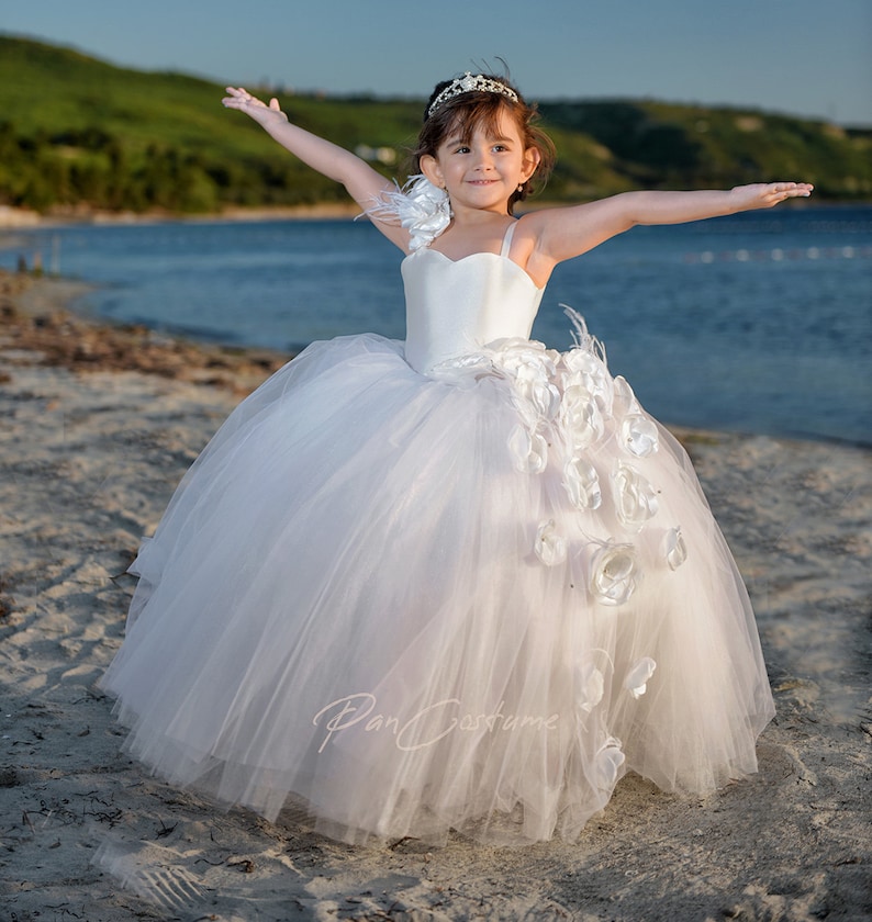 Junior Bridesmaid, White Princess Costume, First Holy Communion Dress, image 2