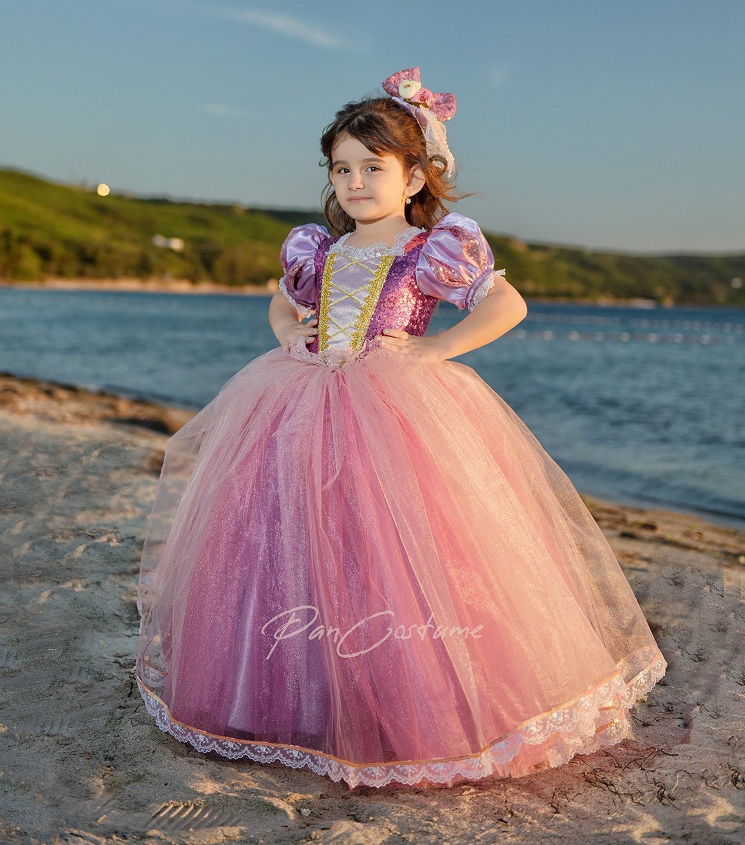 Abito da principessa Rapunzel, Costume da Rapunzel per il compleanno,  regalo di Natale per ragazza -  Italia