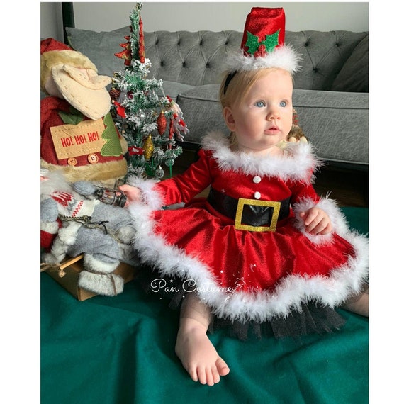 Disfraz de Mrs. Santa Claus para niñas Vestido Navidad - Etsy España