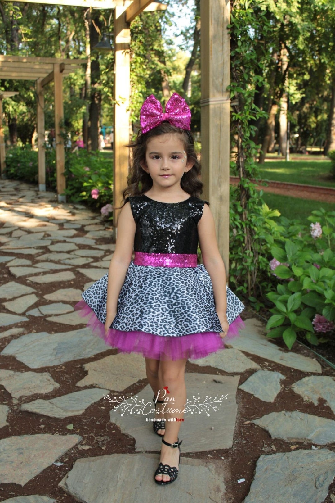 Abito da bambino per compleanno leopardato, abito tutu da