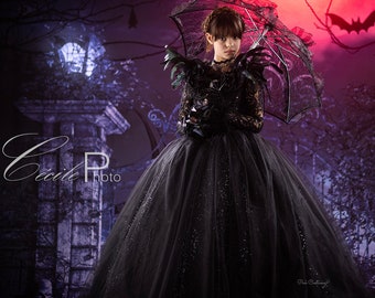 Wednesday Girl Dress, Queen Of Night Costume, Evil Costume - Etsy 日本