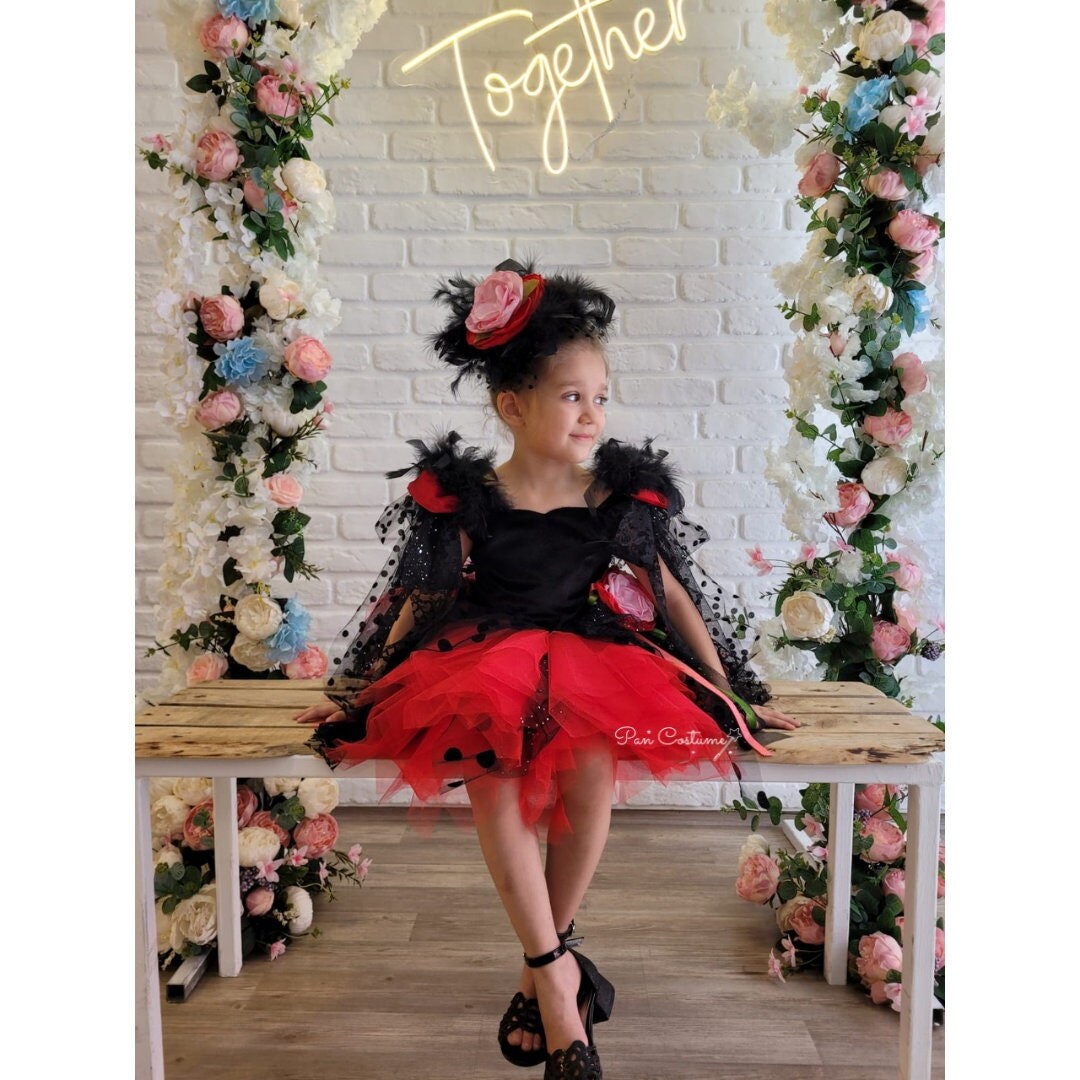 Red and Black Witch Costume, Halloween Witch, Ladybug Witch Dress, Kids Halloween Costume - Etsy