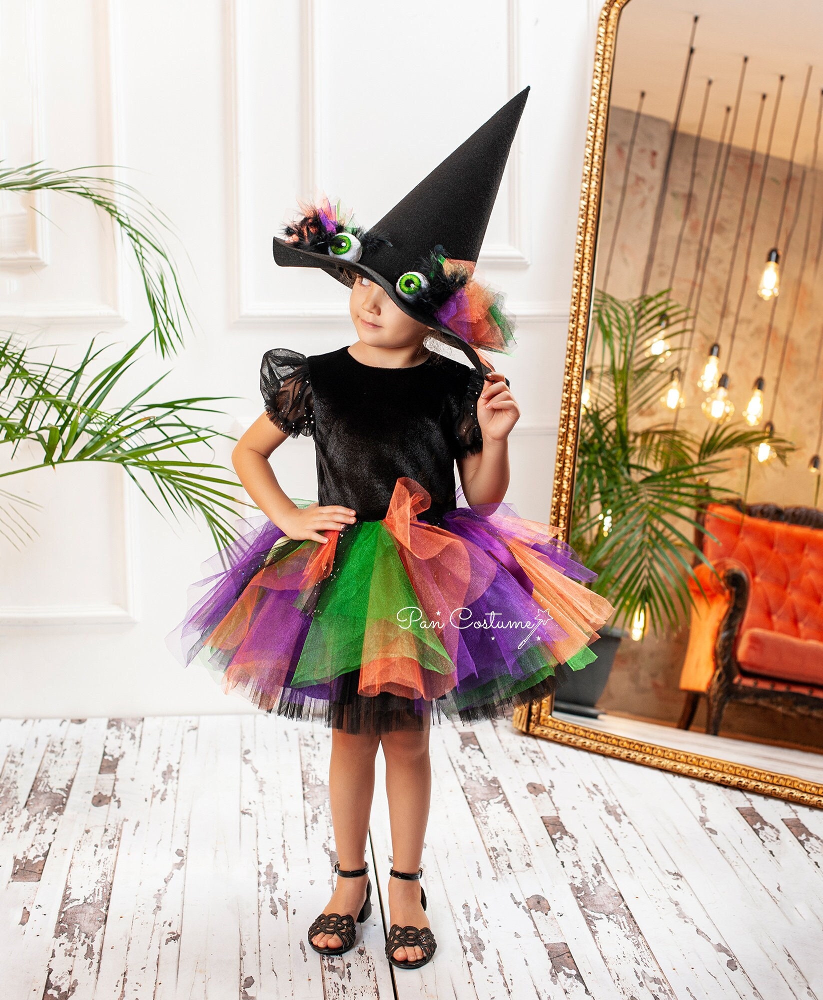 Crazy Witch Costume Set Green Witch Costume for Toddler