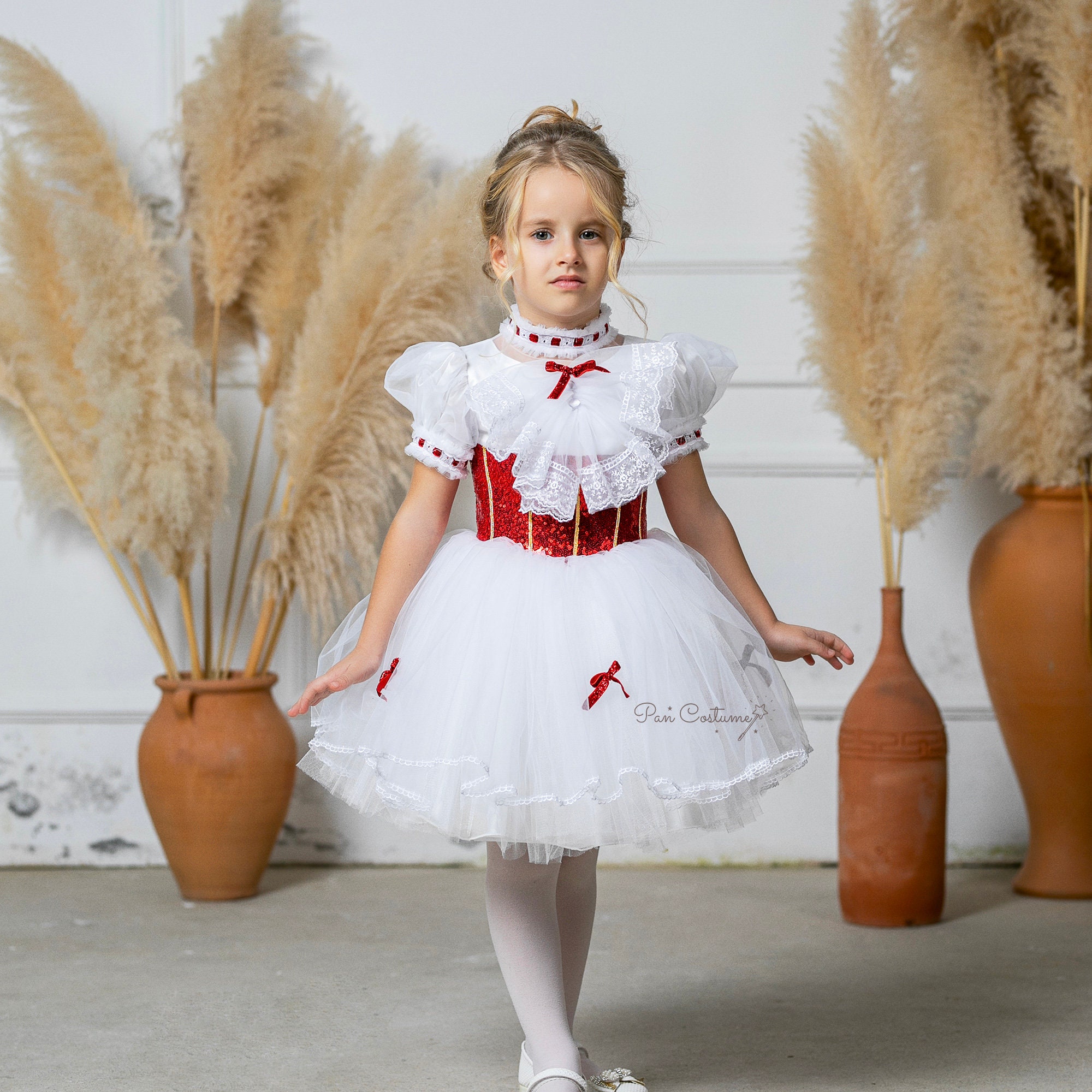 Costume da Supertata Poppins Magica per bambina A-(3/5 anni)