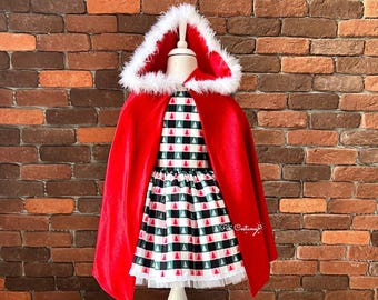 Cindy Lou Who Costume, Christmas Dress for Toddler, Red Hooded Cape - Etsy