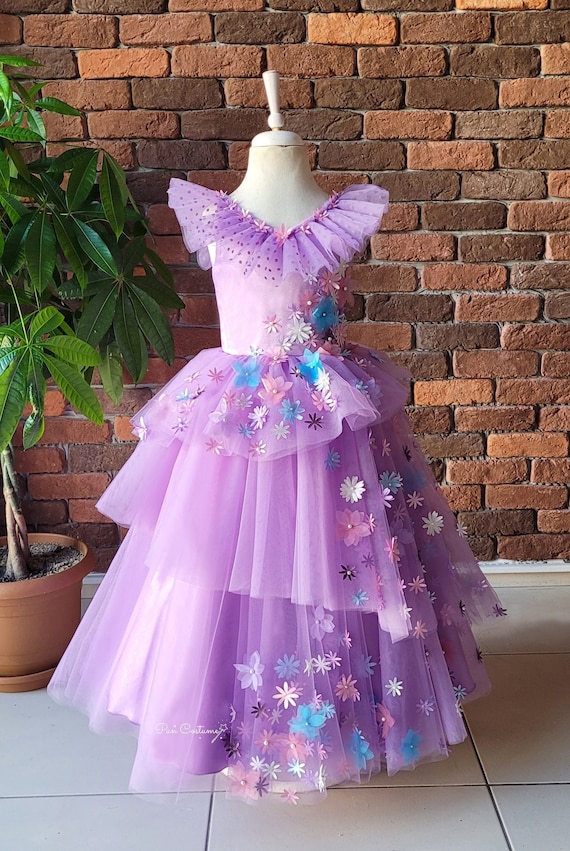 Abito Isabella, Encanto baby girl dress costume, Toddler girl dress, 3D  Floral Puffy Full Length Isabella Dress, Madrigal birthday party -   Italia