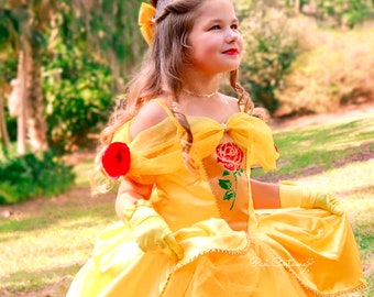 Prinses Belle jurk voor peuter Belle en het Beest Belle mini jurk Belle Halloweenkostuum Etsy Belgie