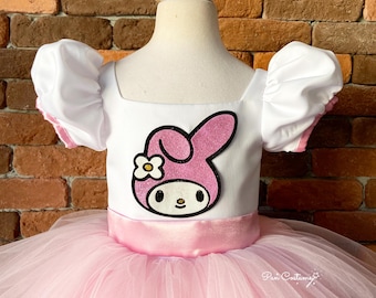 my melody birthday dress Kuromi My Melody Inspired Dress for Girls, Birthday Costume
