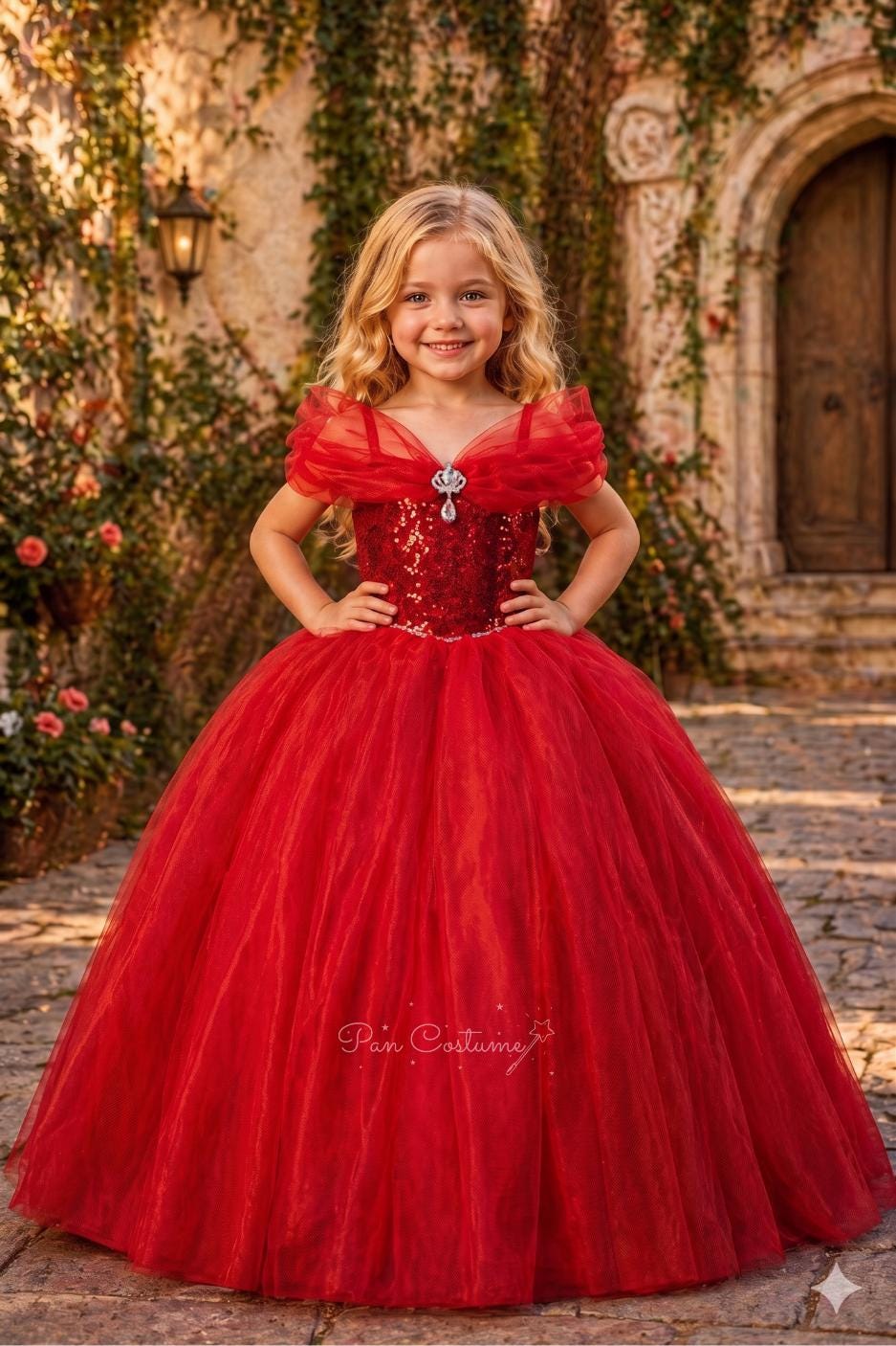 american princess dresses red American princess Girls Size 24 months Red Flower Sequin Embellished dress