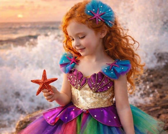 chinese dress ladies Sparkling Mermaid Princess Dress for Girls