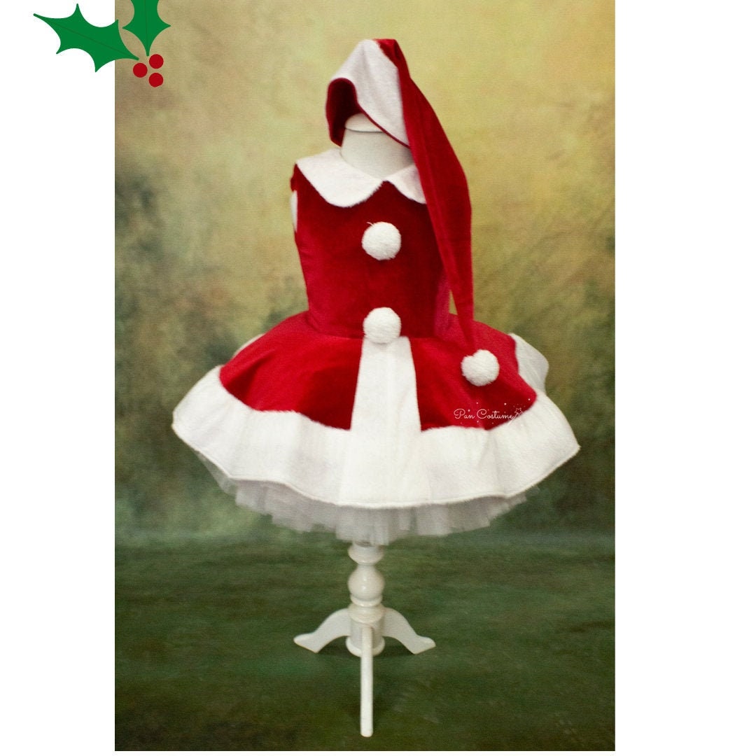 Vestido de Santa Claus para niñas disfraz de Navidad para - Etsy México