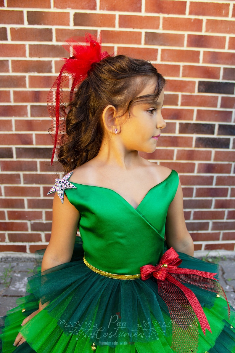 Christmas Tree Dress Girls Holiday Dress Ball Gown Green Etsy
